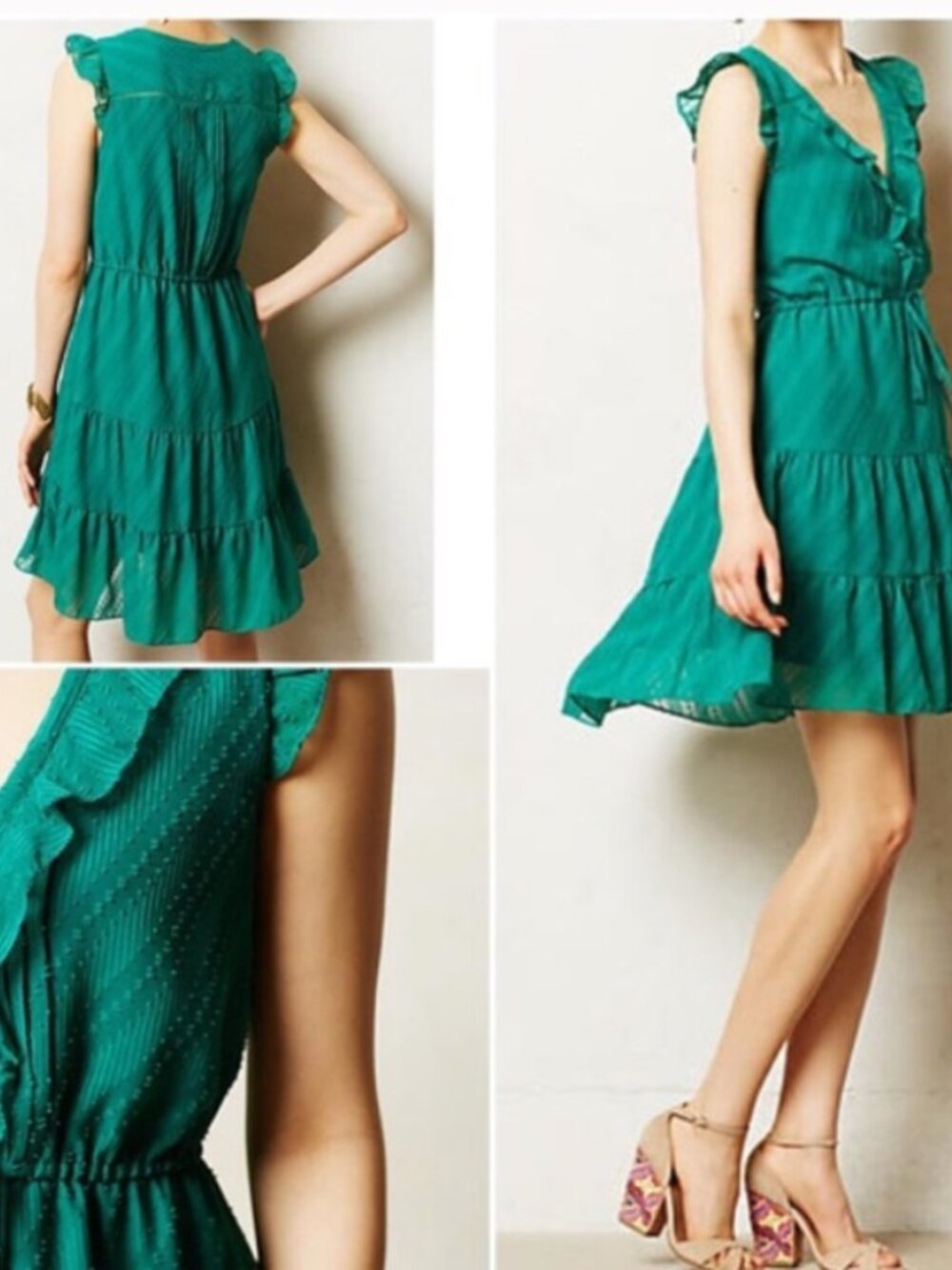 💚 Anthropologie HD IN PARIS Teal Green Dress 💚